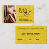 RENDEZ-VOUS CARTE DE VISITE GRUNGE JAUNE TEXTURISÉ DE SALON DE (Devant / Derrière)