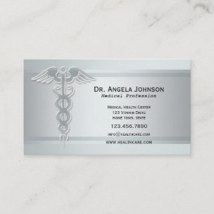 Rendez-vous Carte de visite médicale Caducée Argenté