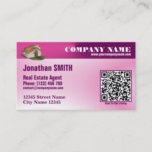 Rendez-vous Carte de visite moderne de code de QR (Devant)