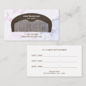 Rendez-vous Carte de visite moderne de peigne et de marbre | (Devant / Derrière)