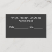 Rendez-vous Carte de visite personnalisable de professeurs (Dos)