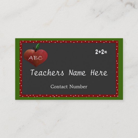 Rendez-vous Carte de visite personnalisable de professeurs (Devant)