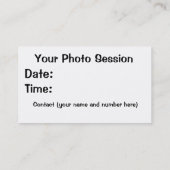 Rendez-vous Carte de visite/Photographie (Dos)