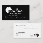 Rendez-vous Carte de visite pour le diététicien et le (Devant / Derrière)