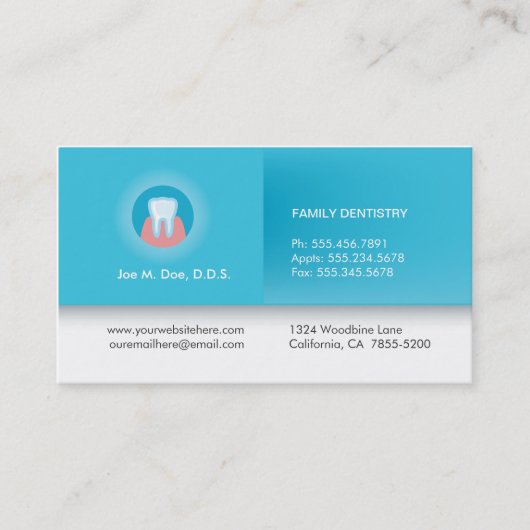 Rendez-vous Carte de visite professionnel de dentiste (Devant)