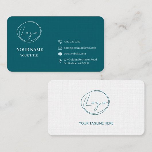 Rendez-vous Carte de visite professionnelle sarcelle minimalis (Devant / Derrière)