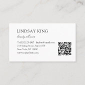 Rendez-vous Carte de visite QR Code en marbre bleu élégant (Dos)