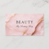 Rendez-vous Carte de visite QR Code en marbre rose blush éléga (Devant)