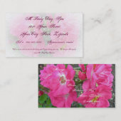 Rendez-vous Carte de visite Rose Escalade rose (Devant / Derrière)