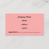 Rendez-vous Carte de visite rose et noir En vichy (Dos)