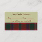 Rendez-vous Carte de visite rouge d'Apple du plaid du (Dos)