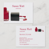 Rendez-vous Carte de visite rouge de technicien de clou (Devant / Derrière)