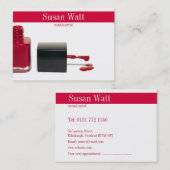 Rendez-vous Carte de visite rouge de technicien de clou (Devant / Derrière)