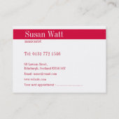 Rendez-vous Carte de visite rouge de technicien de clou (Dos)