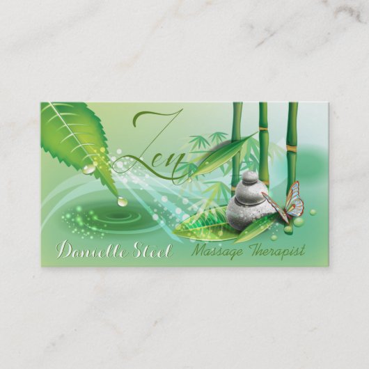 Rendez-vous Carte de visite Thérapeutique Zen Pond Bamboo (Devant)
