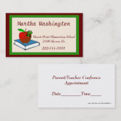 Rendez-vous Carte de visite Wormy mignon de professeurs (Devant / Derrière)