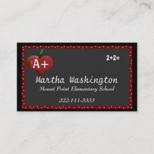 Rendez-vous Chalkboard et Heart Apple Enseignants Carte de vis