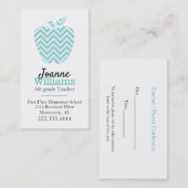 Rendez-vous Chevron Apple Enseignants Carte de visite personna (Devant / Derrière)