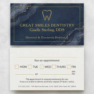 Rendez-vous chez le dentiste Agate Bleu Nuit Or