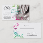 Rendez-vous Clouez le vert de rose de carte de visite de salon (Devant / Derrière)