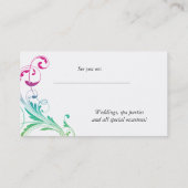 Rendez-vous Clouez le vert de rose de carte de visite de salon (Dos)