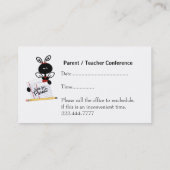 Rendez-vous Coccinelles avec le carte de visite du professeur (Dos)