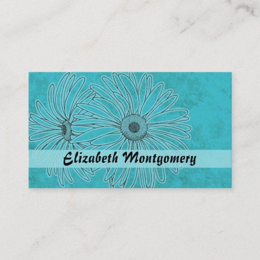 Rendez-vous Cool Blue Daisy Spa Carte de visite de nomination (Devant)
