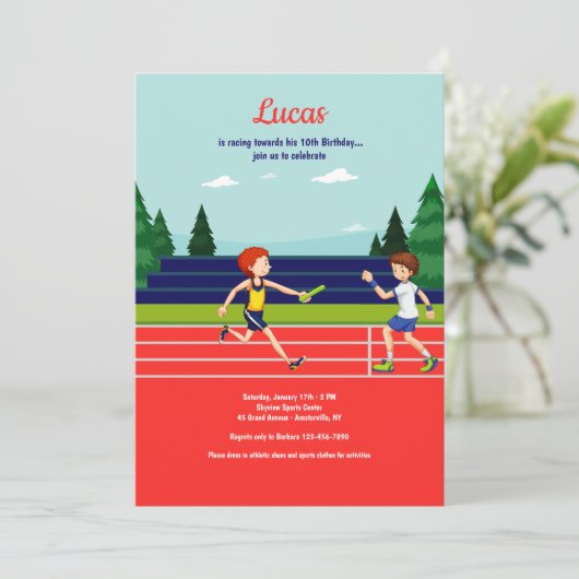 Rendez-vous Course Anniversaire Fête Invitation (Debout devant)