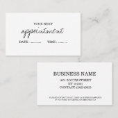 Rendez-vous d'affaires manuscrit minimaliste simpl (Devant / Derrière)