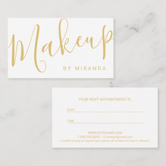 Rendez-vous d'artiste de maquillage blanc et or mo (Devant / Derrière)