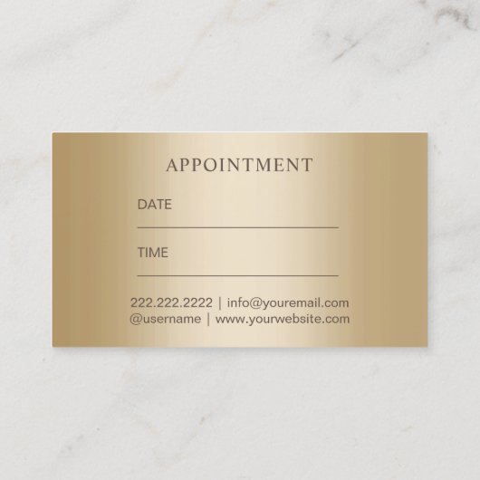 Rendez-vous de luxe d'or de coiffeur de maquilleur (Dos)