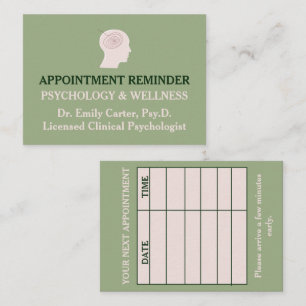 Rendez-vous de psychologue vert sauge minimaliste
