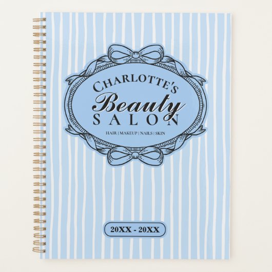 Rendez-vous de salon de beauté à cadre de ruban or (Devant)