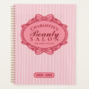 Rendez-vous de salon de beauté à cadre orné rose
