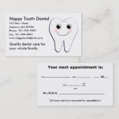 Rendez-vous dentaire de dent heureuse faite sur (Devant / Derrière)