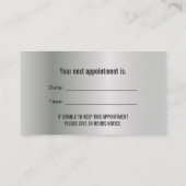 Rendez-vous dentaire professionnel en métal argent (Dos)