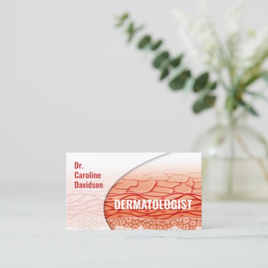 Rendez-vous Dermatologue - Carte de visite de couche de peau (Debout devant)