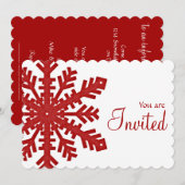 Rendez-vous d'hiver Red Snowflake Invitation 1 (Devant / Derrière)