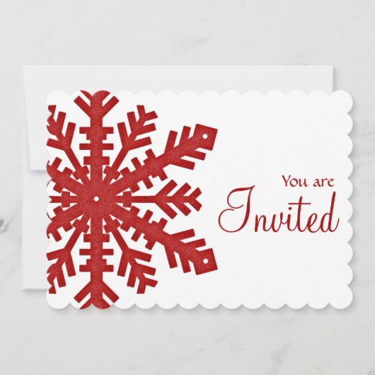 Rendez-vous d'hiver Red Snowflake Invitation 1 (Devant)