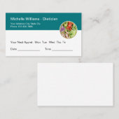 Rendez-vous Diététicienne nutritionniste Carte de visite de no (Devant / Derrière)