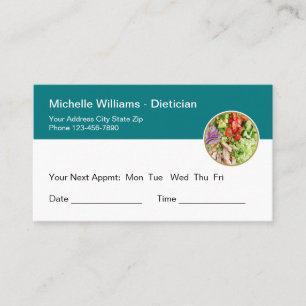 Rendez-vous Diététicienne nutritionniste Carte de visite de no