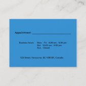 Rendez-vous Elégant bleu carte de profil informative (Dos)