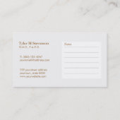 Rendez-vous Élégant Carte de visite de nomination au bureau de (Dos)