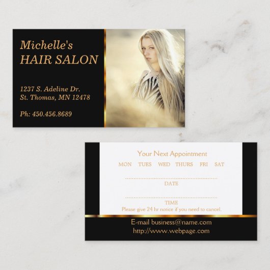 Rendez-vous élégant de salon de coiffure (Devant / Derrière)