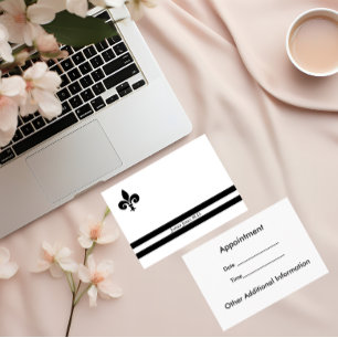 Rendez-vous Élégante Fleur de Lis Carte de visite professionne