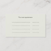 Rendez-vous et carte de visite de vétérinaire de (Dos)