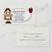 Rendez-vous Fille avec le carte de visite du professeur de (Devant / Derrière)