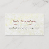 Rendez-vous Fille avec le carte de visite du professeur de (Dos)