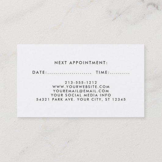 Rendez-vous floral vert et blanc B de coiffeur (Dos)