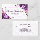 Rendez-vous floral violet pourpre P de coiffeur (Devant / Derrière)